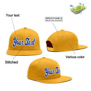 Casquette de baseball sport décontractée jaune royal-blanc personnalisée