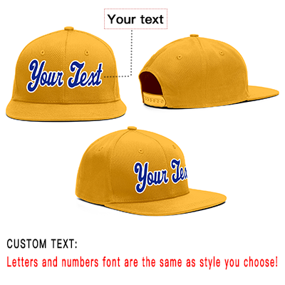 Custom Yellow Royal-White Casual Sport Baseball Cap