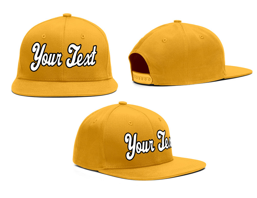 Custom Yellow White-Black Casual Sport Baseball Cap