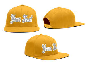 Custom Yellow Grey-White Casual Sport Baseball Cap