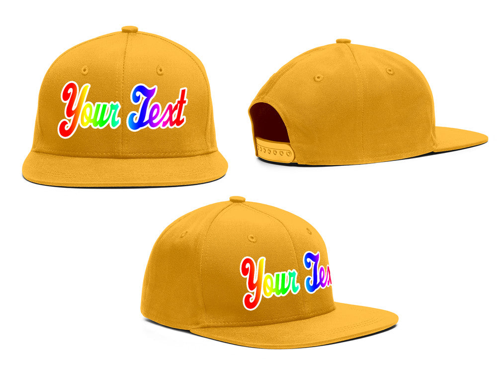 Custom Yellow Gradient Casual Sport Baseball Cap