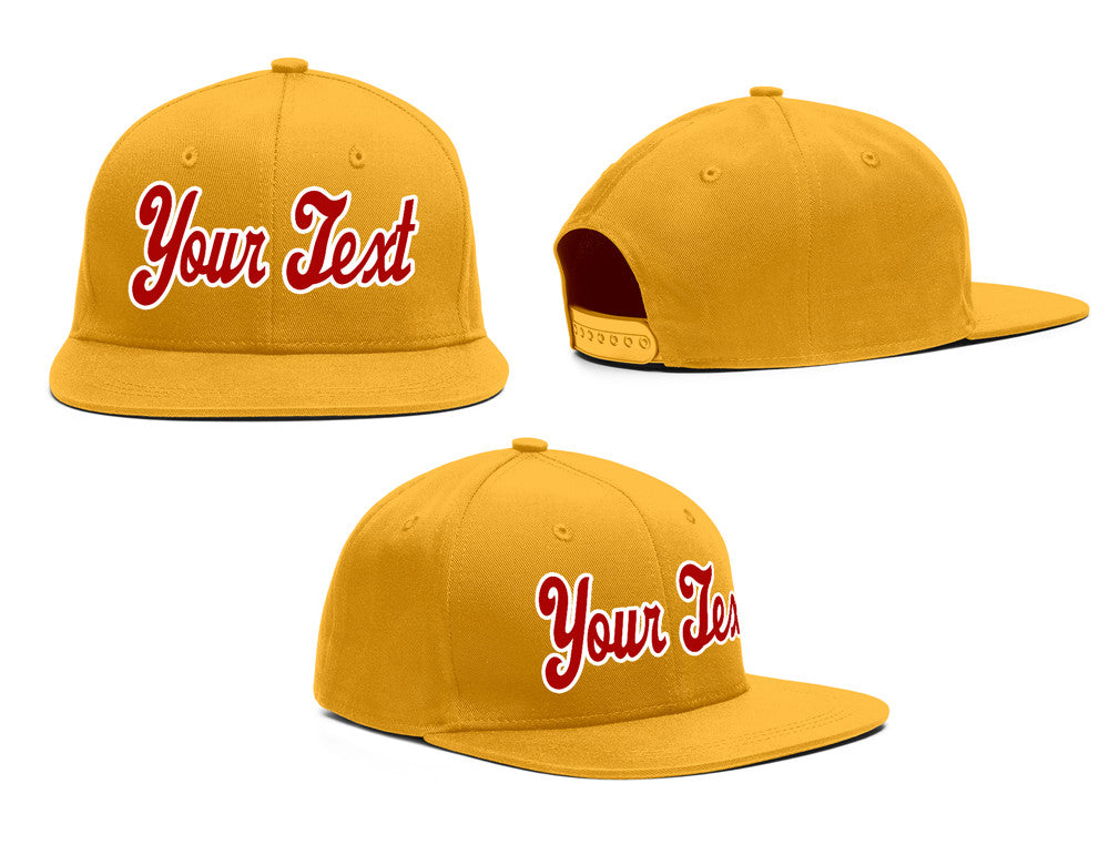 Custom Yellow Red-White Casual Sport Baseball Cap