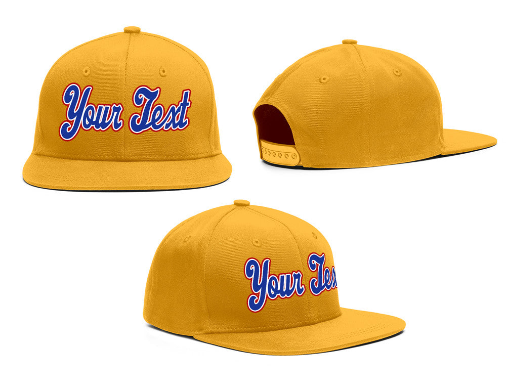 Custom Yellow Royal-White  Casual Sport Baseball Cap