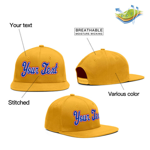 Custom Yellow Royal-White  Casual Sport Baseball Cap