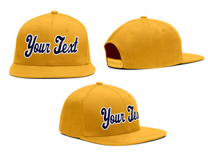 Custom Yellow Navy-White Casual Sport Baseball Cap