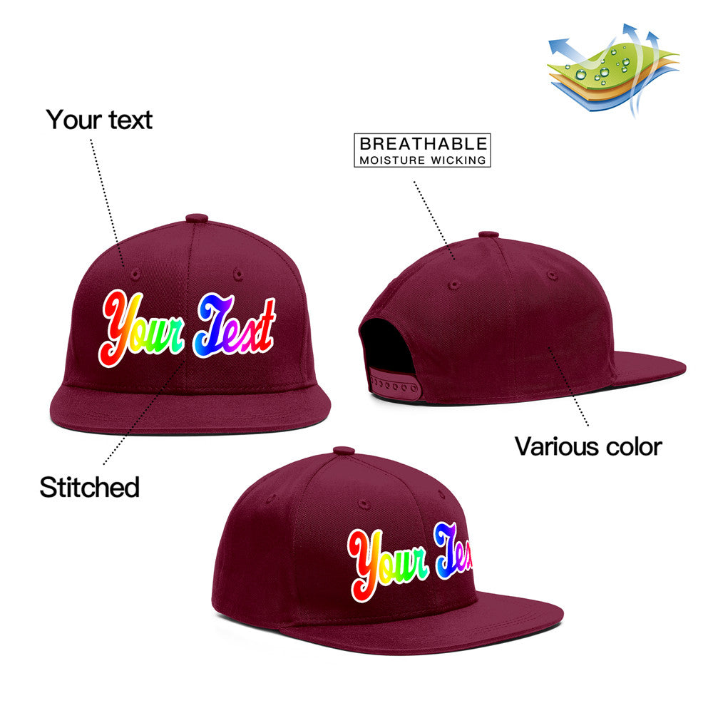 Custom Crimson Gradient Casual Sport Baseball Cap