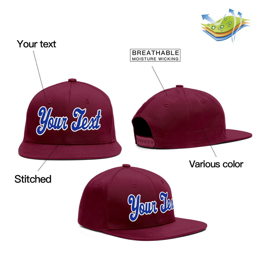 Custom Crimson Royal-White Casual Sport Baseball Cap