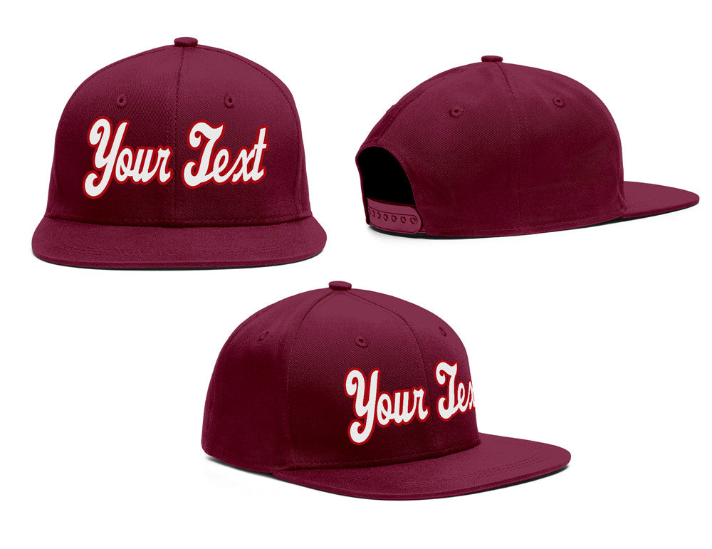 Custom Crimson White-Red Casual Sport Baseball Cap