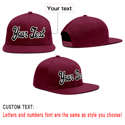 Custom Crimson Black-White Casual Sport Baseball Cap