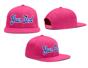 Custom Pink Royal-White Casual Sport Baseball Cap