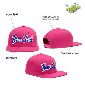 Custom Pink Royal-White Casual Sport Baseball Cap