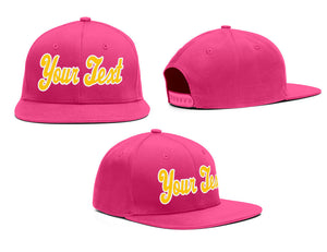 Casquette de baseball sport décontractée rose jaune-blanc personnalisée