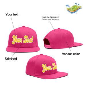 Casquette de baseball sport décontractée rose jaune-blanc personnalisée