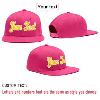 Custom Pink Yellow-White Casual Sport Baseball Cap