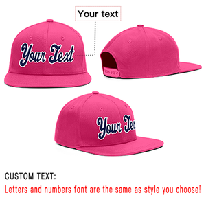 Custom Pink Navy-White Red Casual Sport Baseball Cap