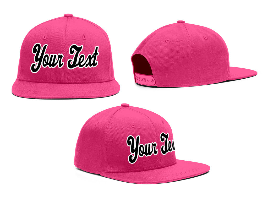 Custom Pink Black-White Casual Sport Baseball Cap