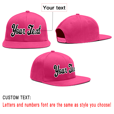 Custom Pink Black-White Casual Sport Baseball Cap