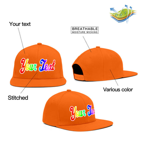 Custom Orange Gradient Casual Sport Baseball Cap