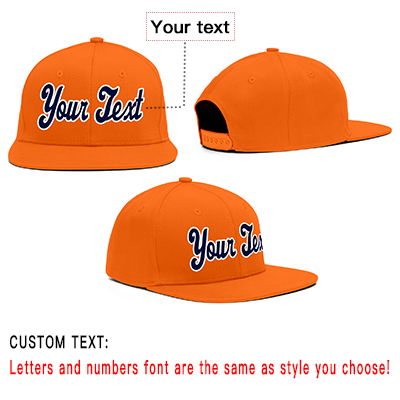 Custom Orange White-Navy Casual Sport Baseball Cap