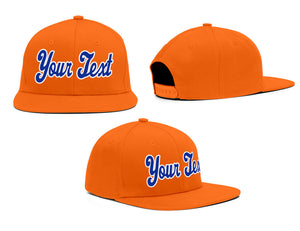 Custom Orange White-Royal Casual Sport Baseball Cap