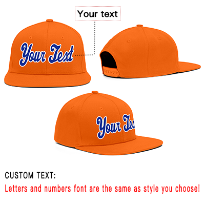 Custom Orange White-Royal Casual Sport Baseball Cap