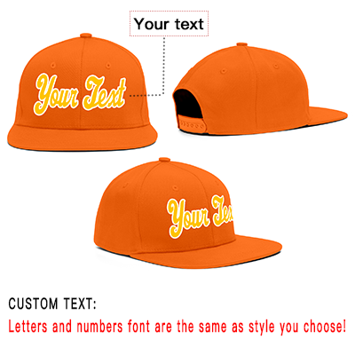 Custom Orange White-Yellow Casual Sport Baseball Cap