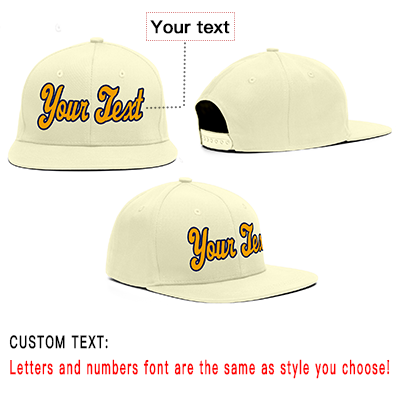 Custom Cream Gold Navy Sport Baseball Cap