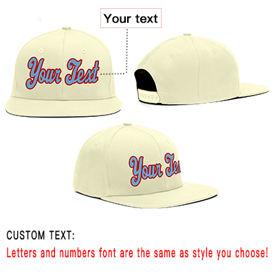 Custom Cream Lt Blue-Red Casual Sport Baseball Cap