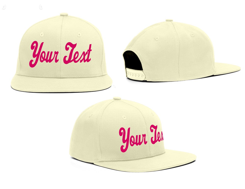 Custom Cream Pink Sport Baseball Cap