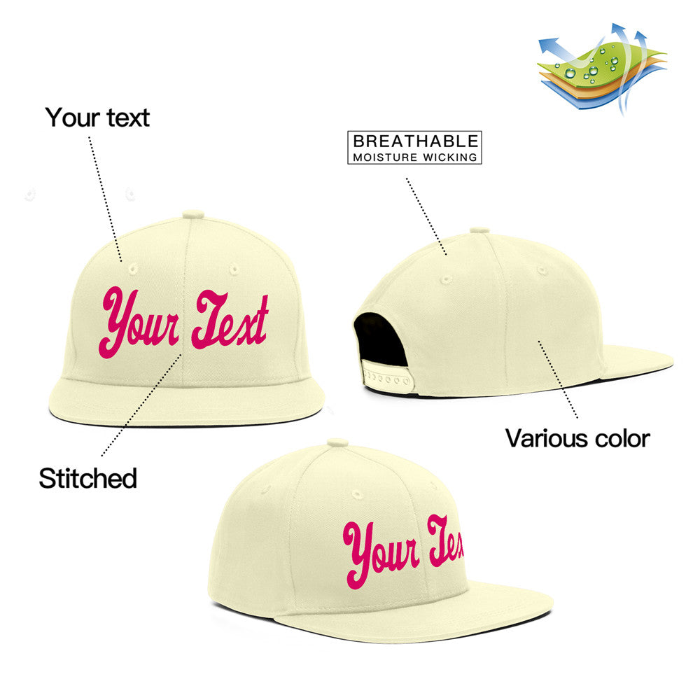 Custom Cream Pink Sport Baseball Cap