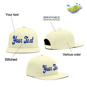 Custom Cream Royal Sport Baseball Cap