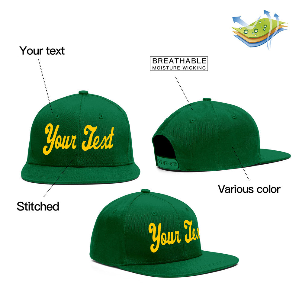 Custom Green Yellow Sport Baseball Cap