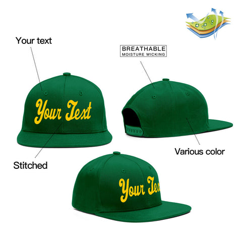 Custom Green Yellow Sport Baseball Cap