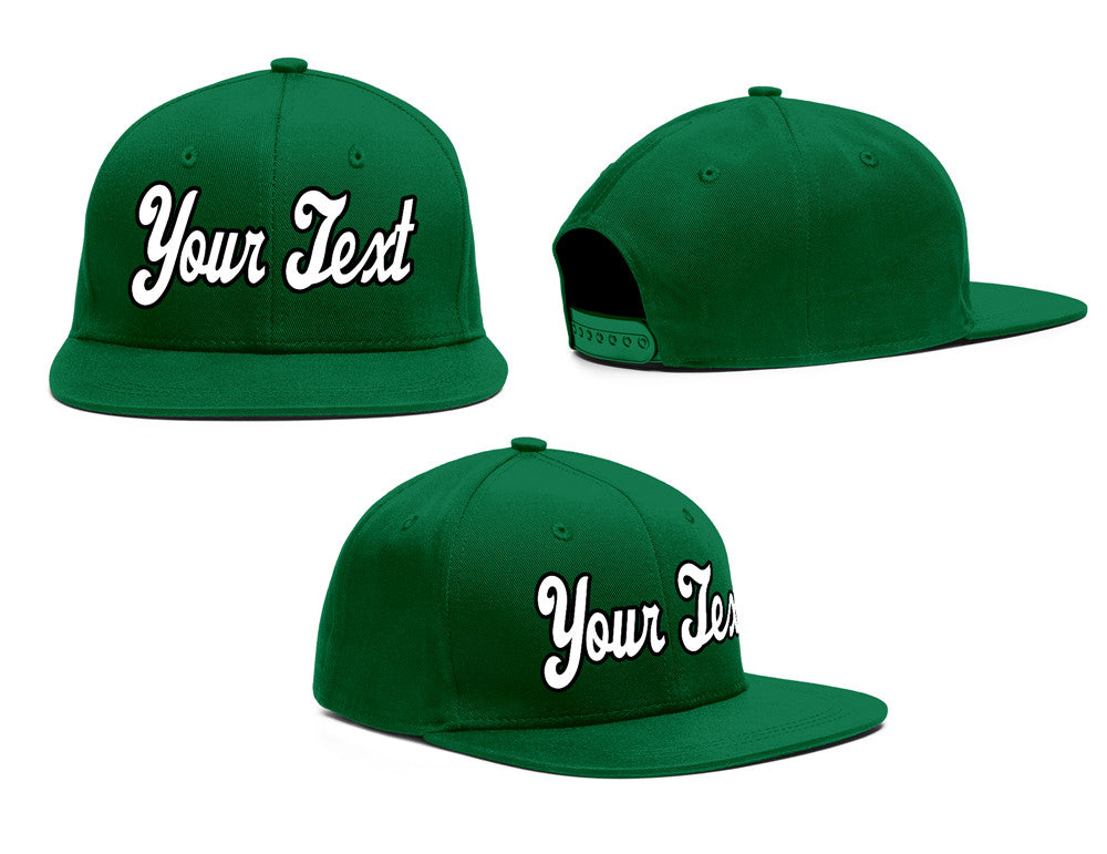 Custom Green White-Black Sport Baseball Cap