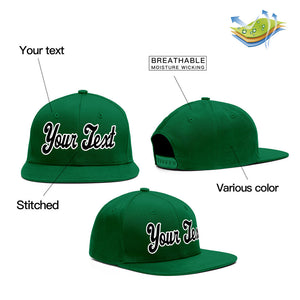 Casquette de baseball sport personnalisée vert blanc-noir