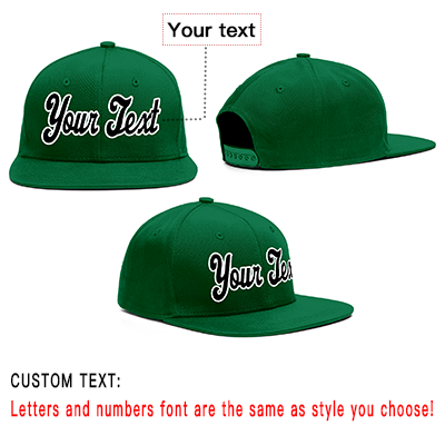 Custom Green White-Black Sport Baseball Cap