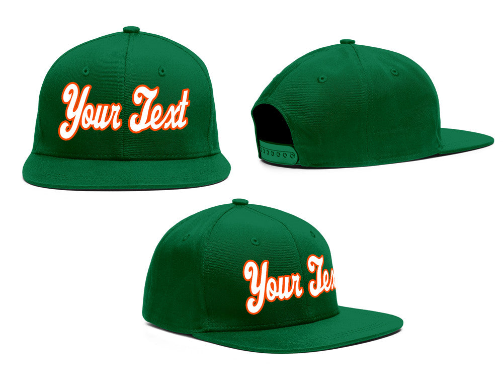 Custom Green White-Red Sport Baseball Cap