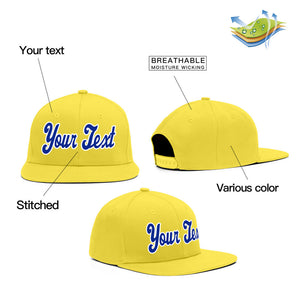 Custom Yellow White-Royal Casual Sport Baseball Cap