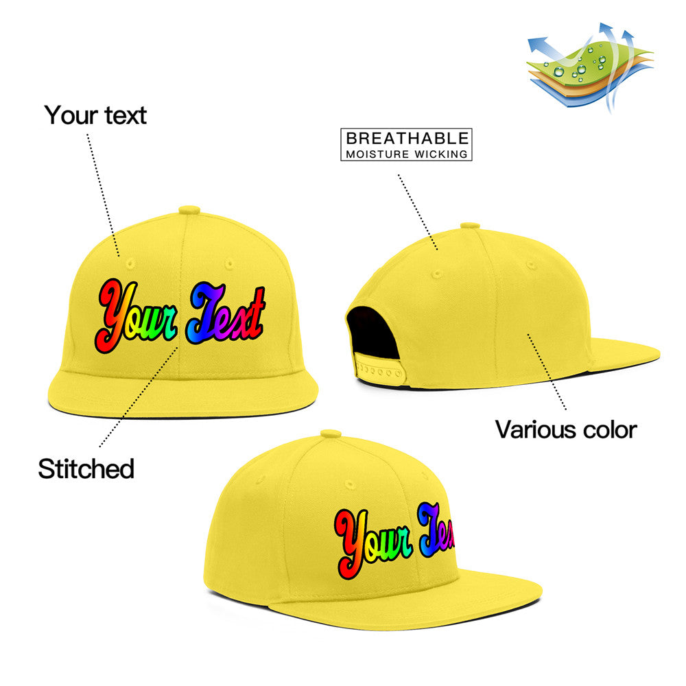 Custom Yellow Gradient Casual Sport Baseball Cap