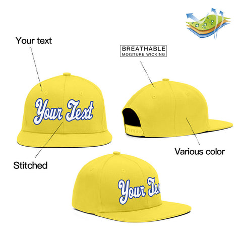 Custom Yellow Royal-White Casual Sport Baseball Cap
