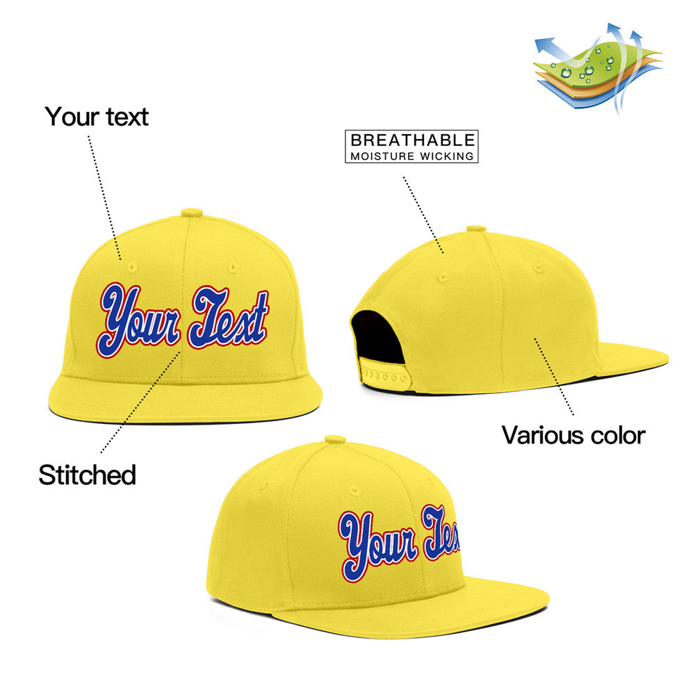 Custom Yellow Royal-Red Casual Sport Baseball Cap