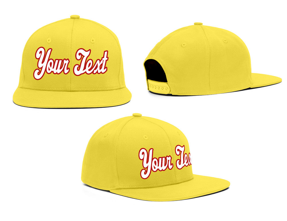 Custom Yellow Red-White Casual Sport Baseball Cap