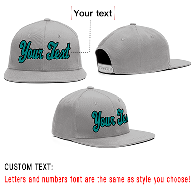 Custom Gray Green-Black Casual Sport Baseball Cap