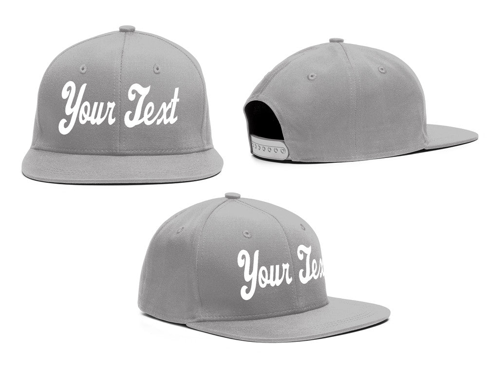 Custom Gray White Casual Sport Baseball Cap