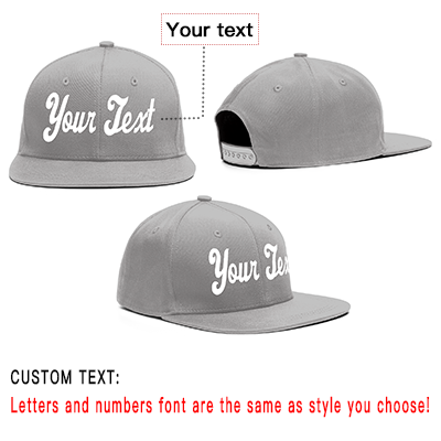 Custom Gray White Casual Sport Baseball Cap