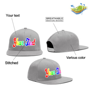 Custom Gray Gradient Casual Sport Baseball Cap