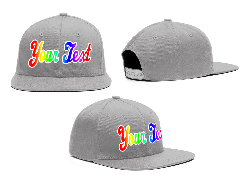 Custom Gray Gradient Casual Sport Baseball Cap