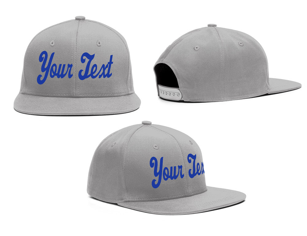 Custom Gray Royal Casual Sport Baseball Cap