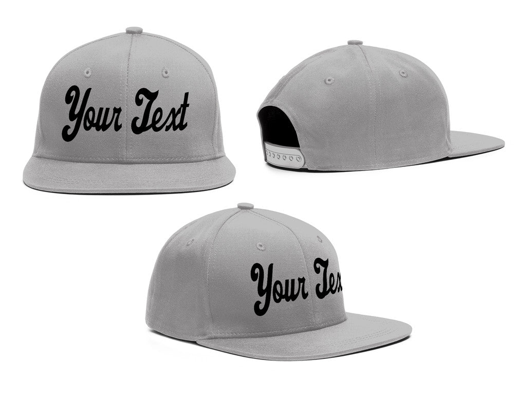 Custom Gray Black Casual Sport Baseball Cap