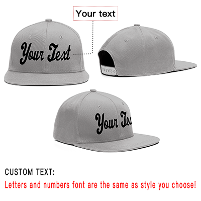 Custom Gray Black Casual Sport Baseball Cap